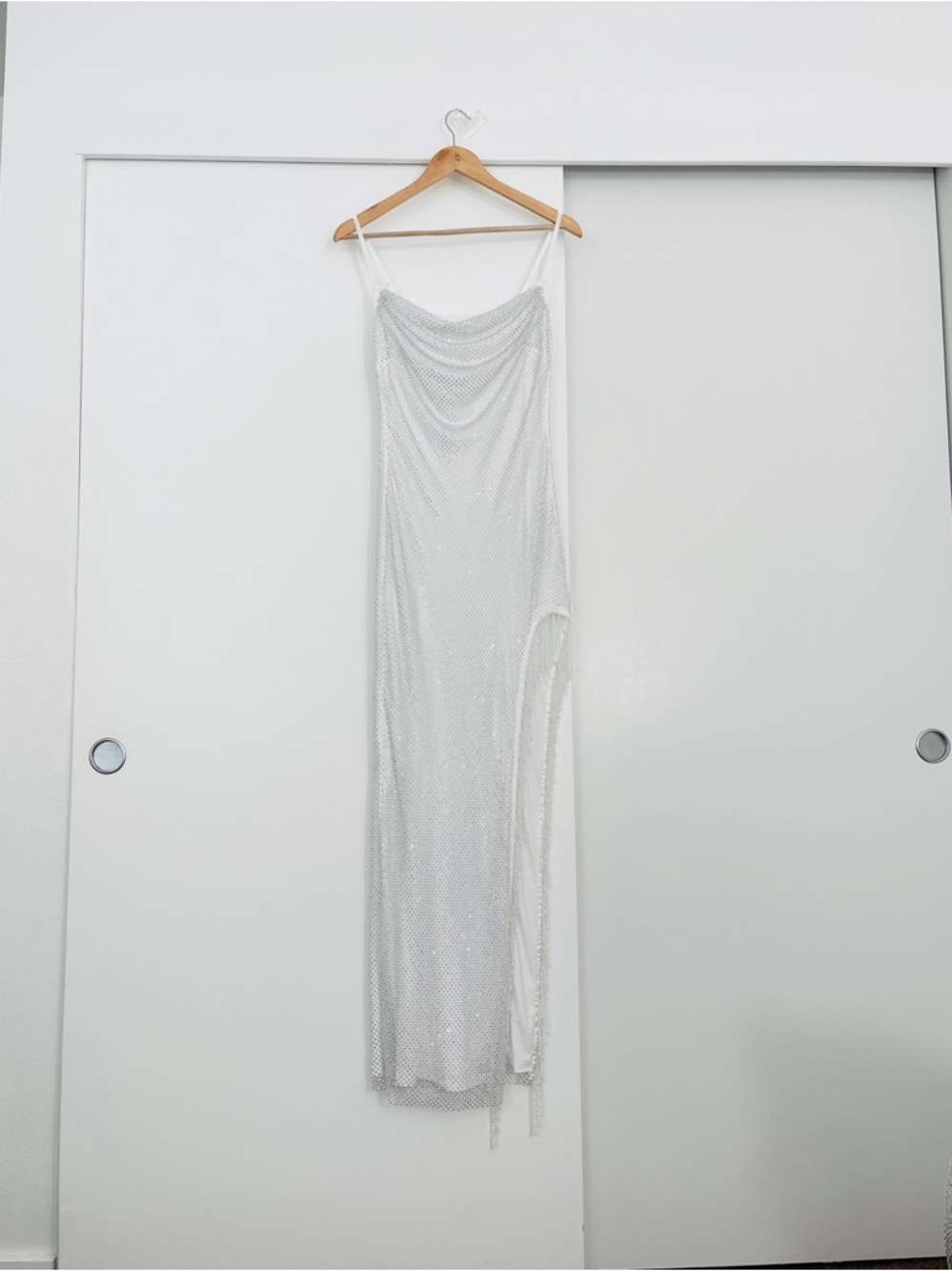 NWT 12th Tribe White Sequin Maxi Dress - Ezmerelda